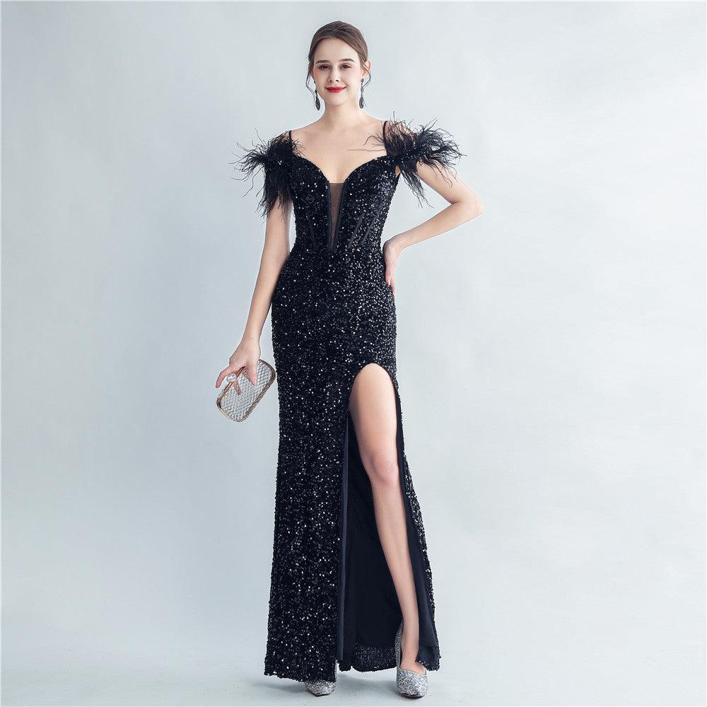 Trumpet-Mermaid Floor Length Sequins Dress 794624136176