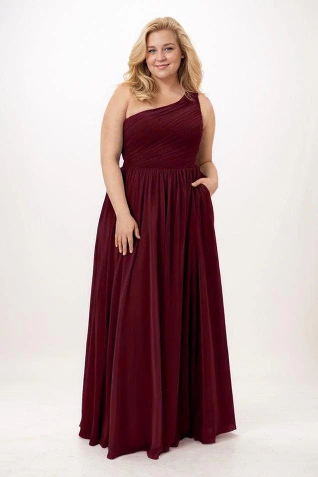 A-Line Maxi Chiffon Bridesmaid Dress CB0748
