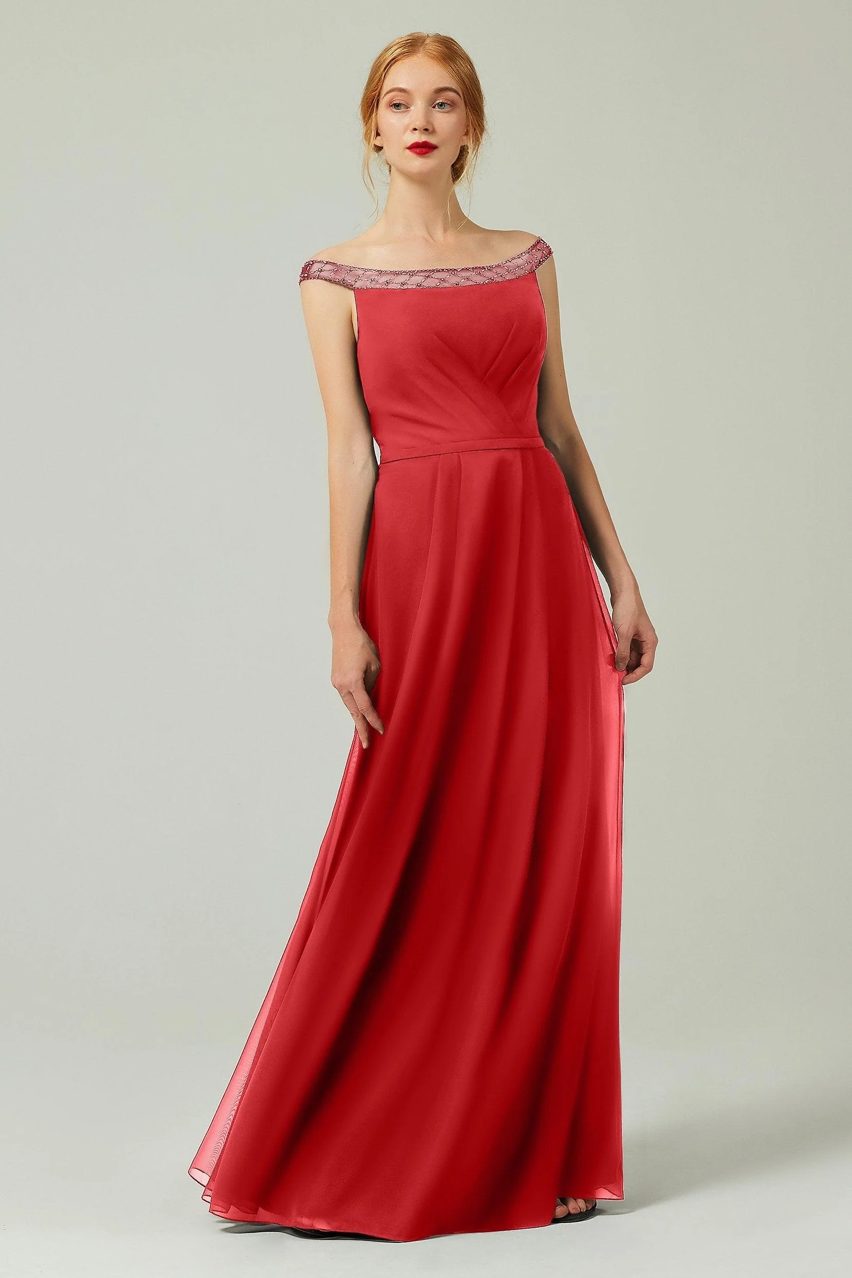 A-Line Floor Length Chiffon Bridesmaid Dress Formal Dresses CB0339