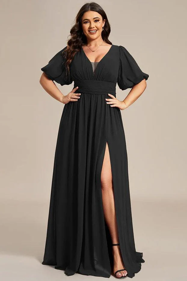 A-Line Floor Length Chiffon Bridesmaid Dress CB0655