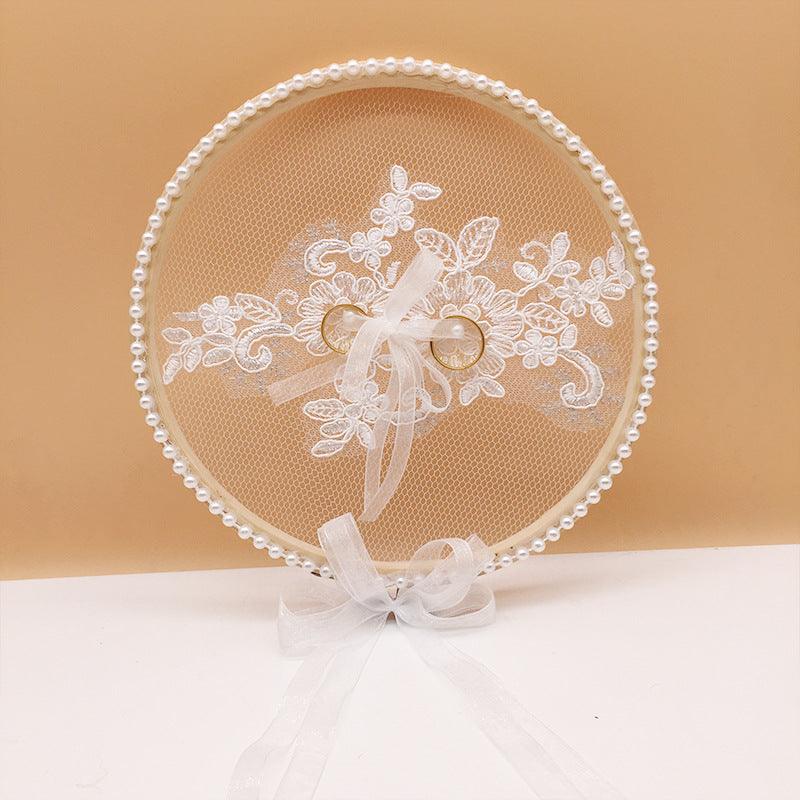 Bow lace handmade creative ring pillow embroidery hoop 598565755946
