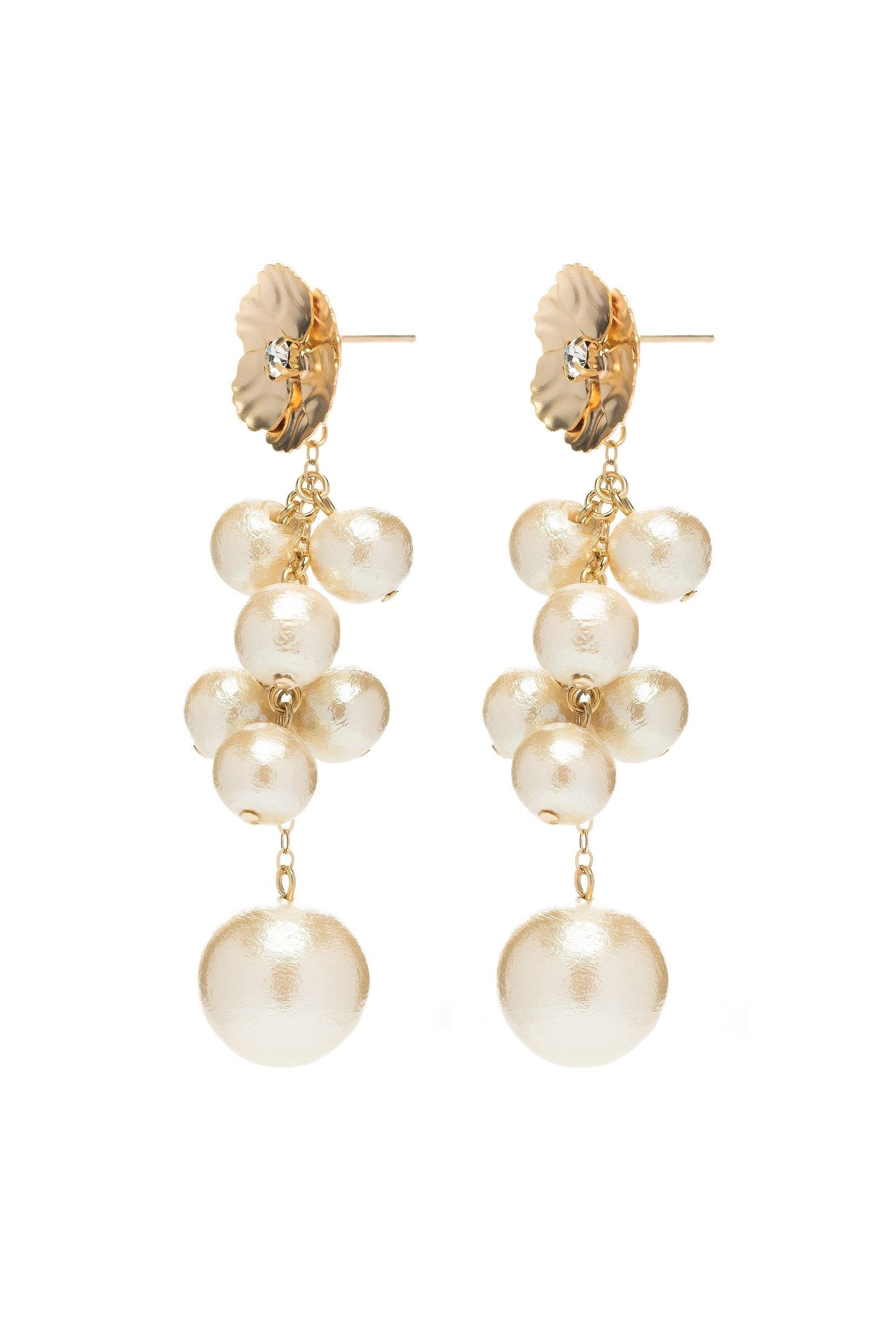 Alloy Earrings with Imitation Pearl CE0127