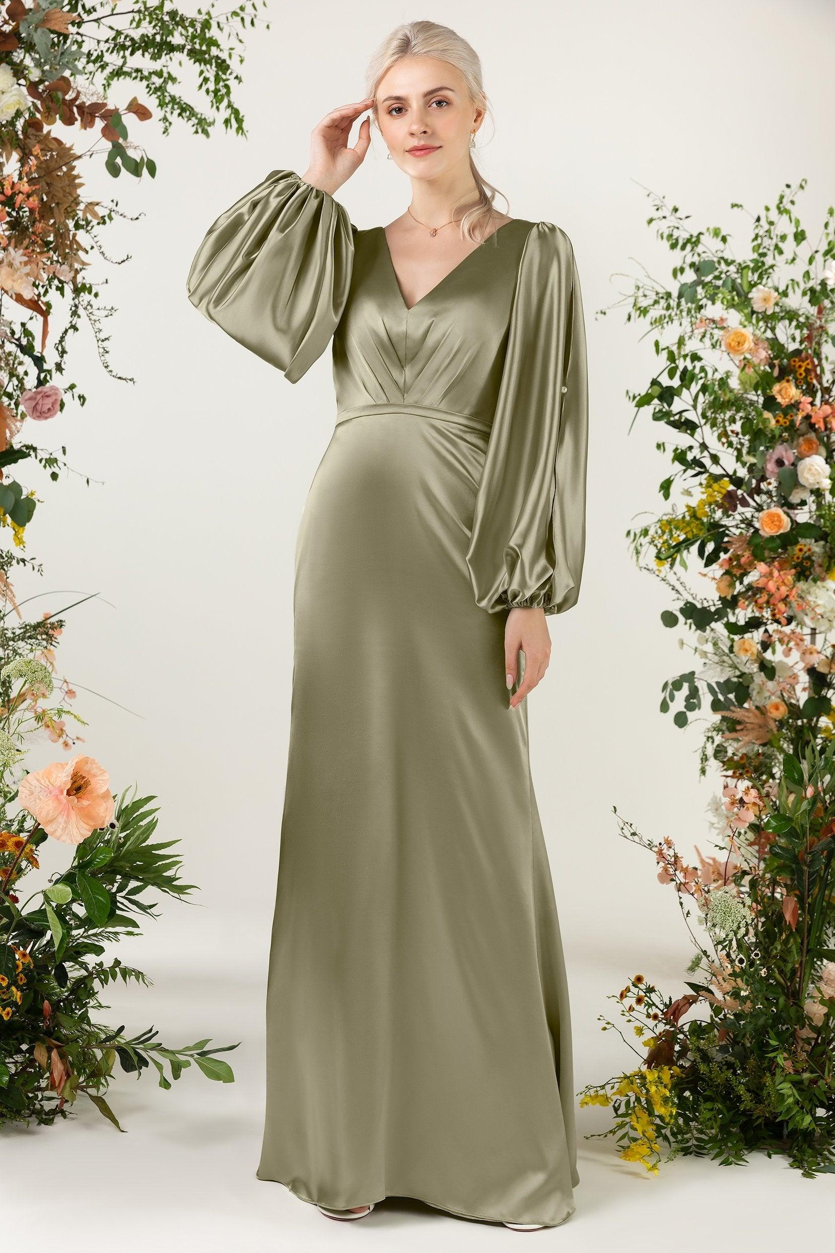 Trumpet Luxe Satin Bridesmaid Dress Formal Dresses CB0500