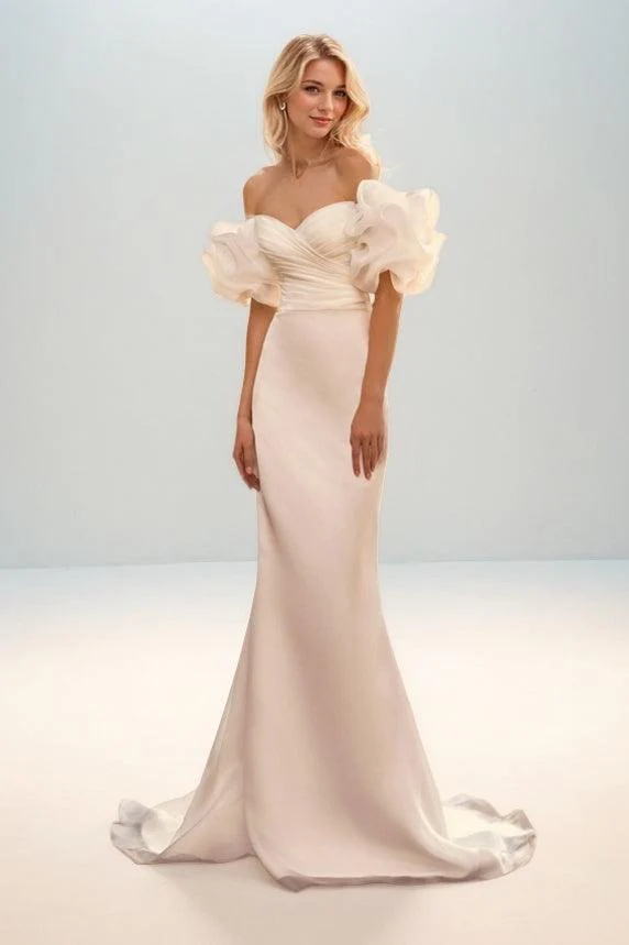 Mermaid Sweep-Brush Train Organza Wedding Dress CW3458