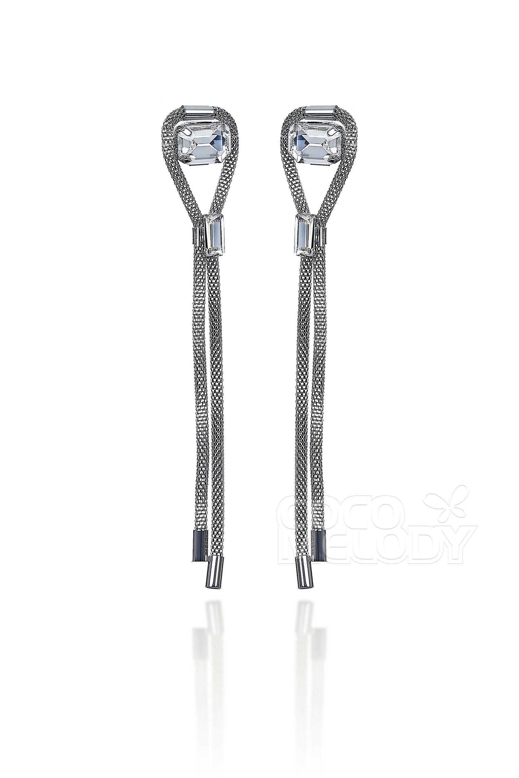 Chic Alloy Wedding Earrings with Rhinestone HG18013