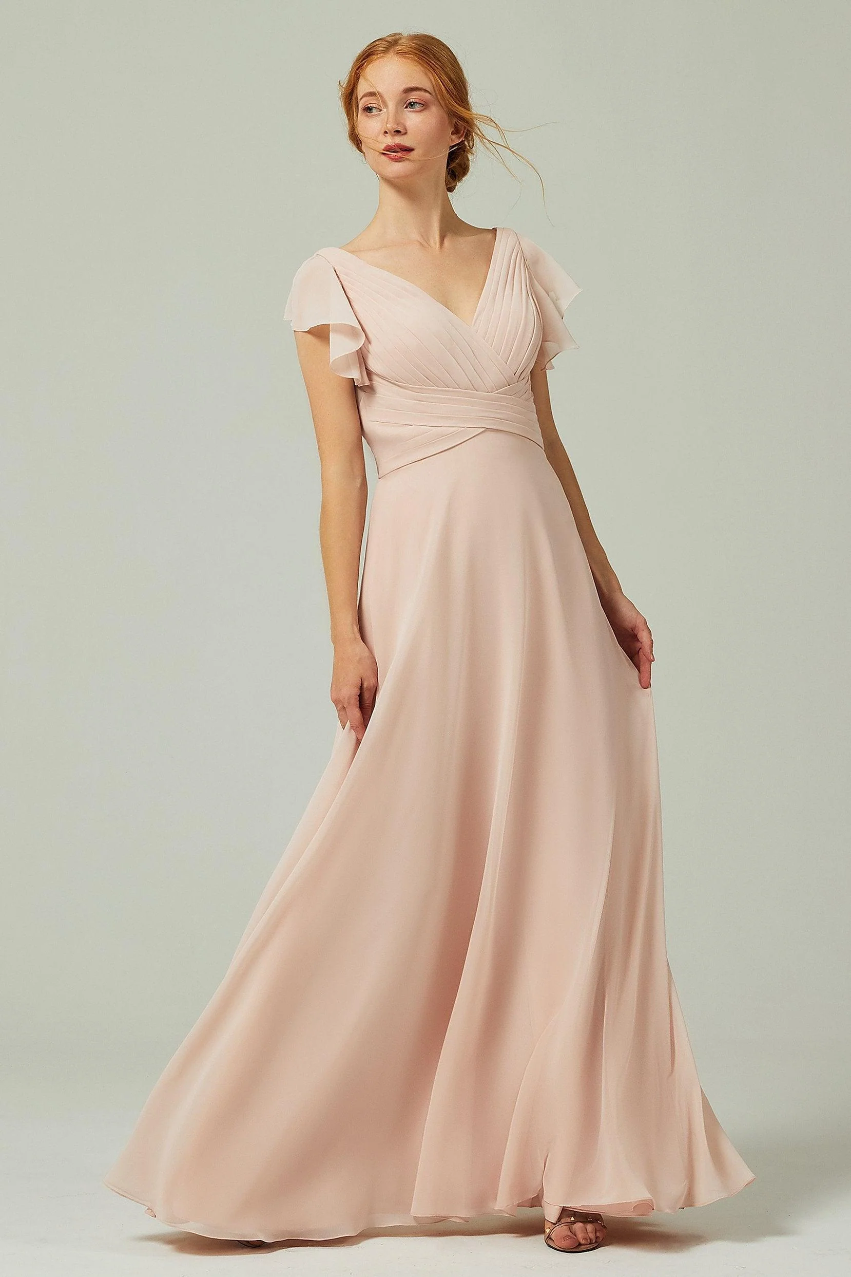 A-Line Floor Length Chiffon Bridesmaid Dress CB0302