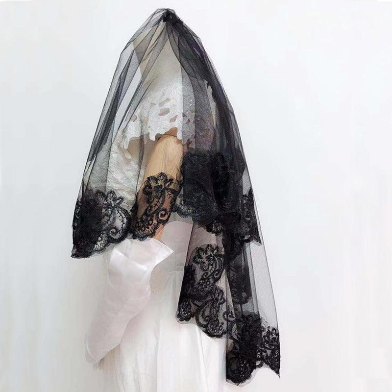 Black lace veil 583460859475