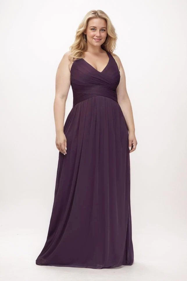 A-Line Maxi Chiffon Bridesmaid Dress CB0786