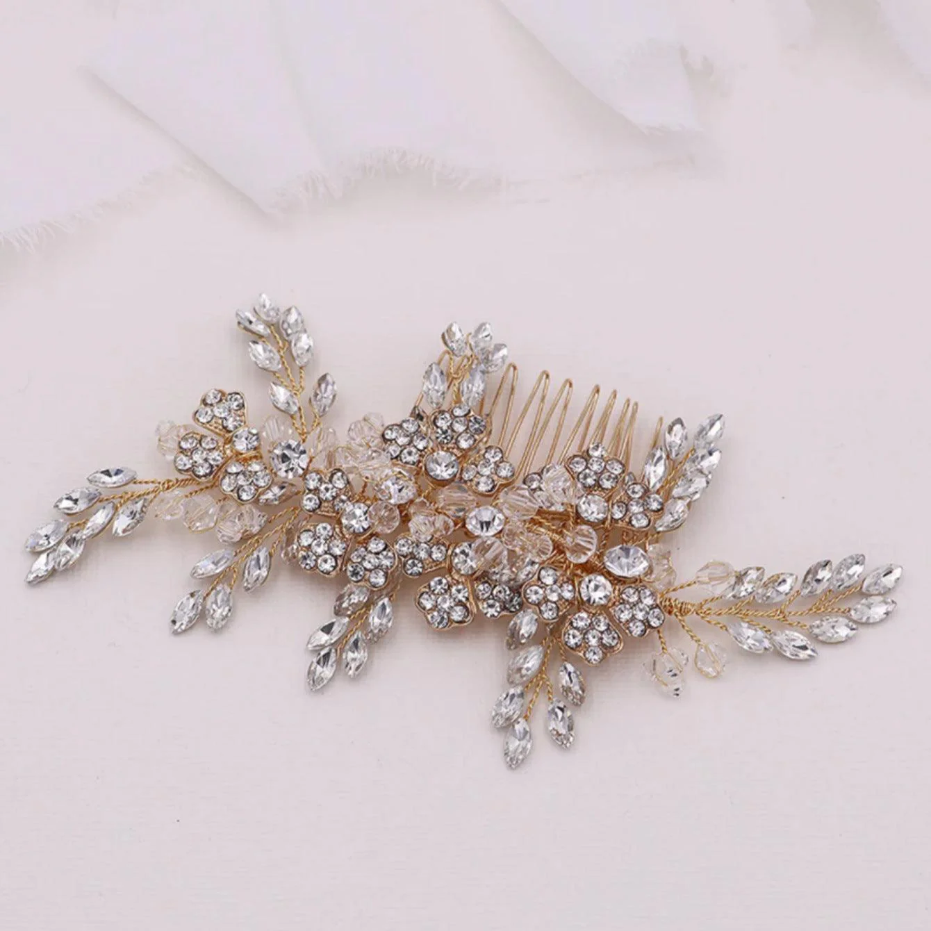 Bridal alloy crystal hair comb insert comb 675547355878