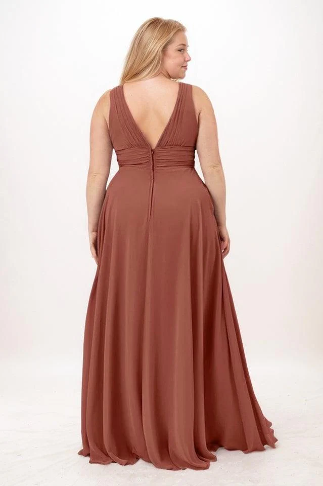 A-Line Maxi Chiffon Bridesmaid Dress CB0750