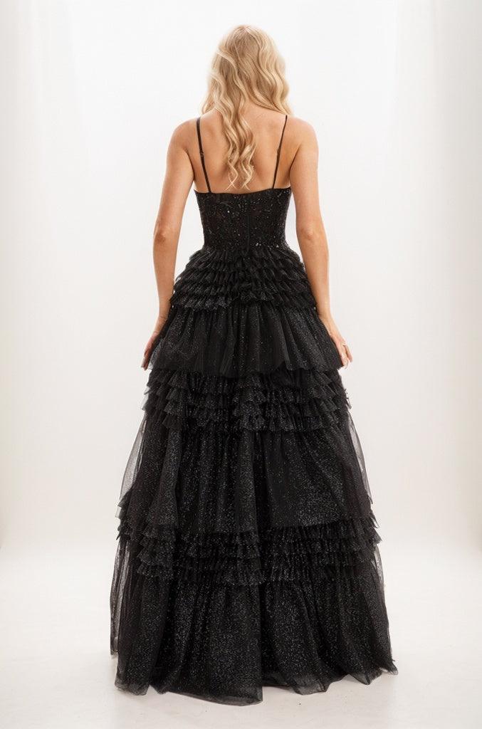 A Line Floor Length Tulle Prom Dresses CS0936