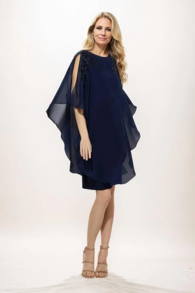 Sheath-Column Mini Chiffon Mother Of The Bride Dress CM0295
