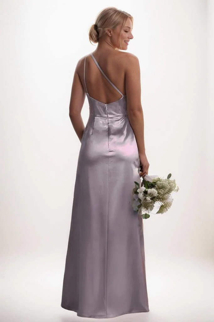Sheath Bridesmaid Dress with High Split in Light Blue CB0795