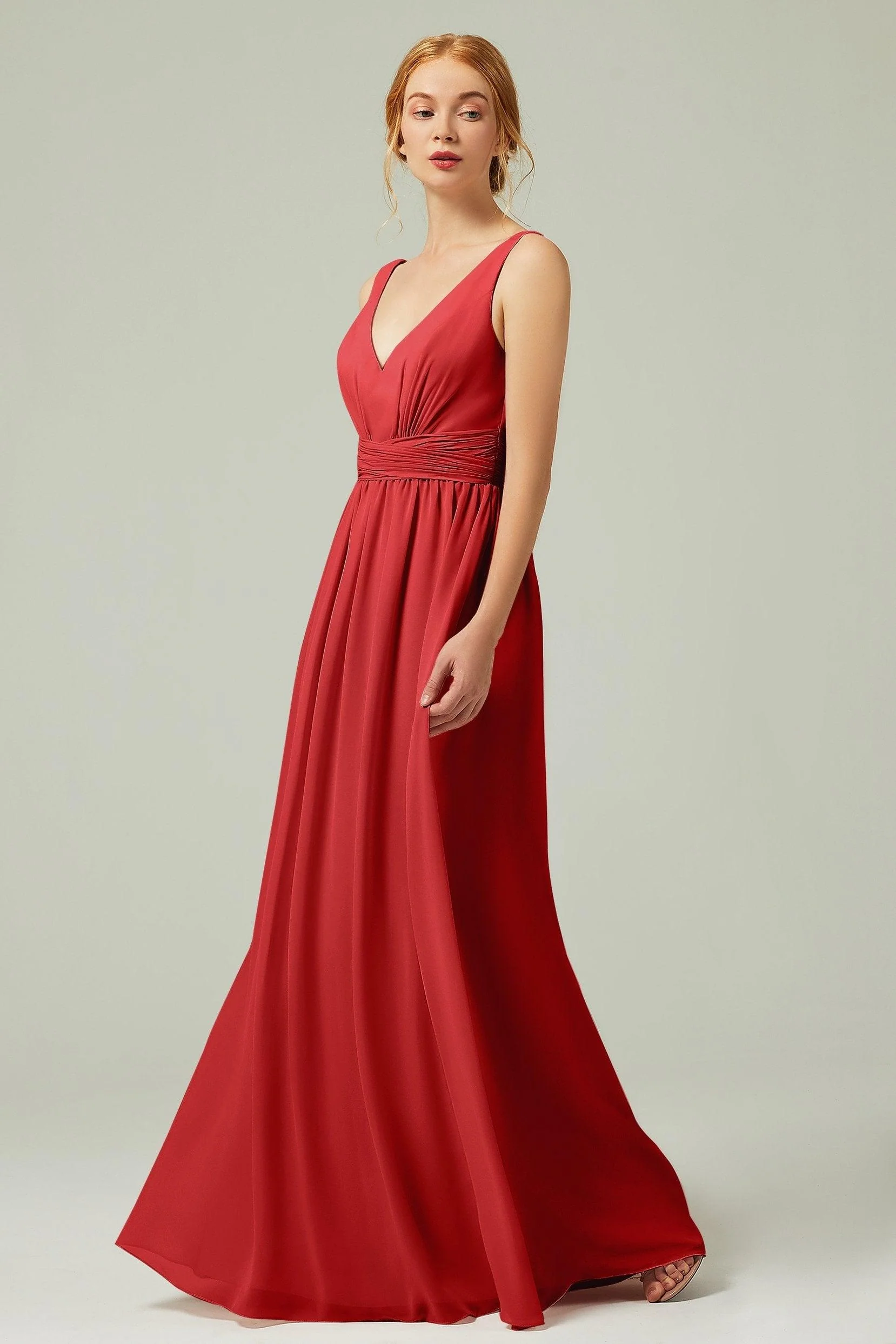 A-Line Floor Length Chiffon Bridesmaid Dress CB0318