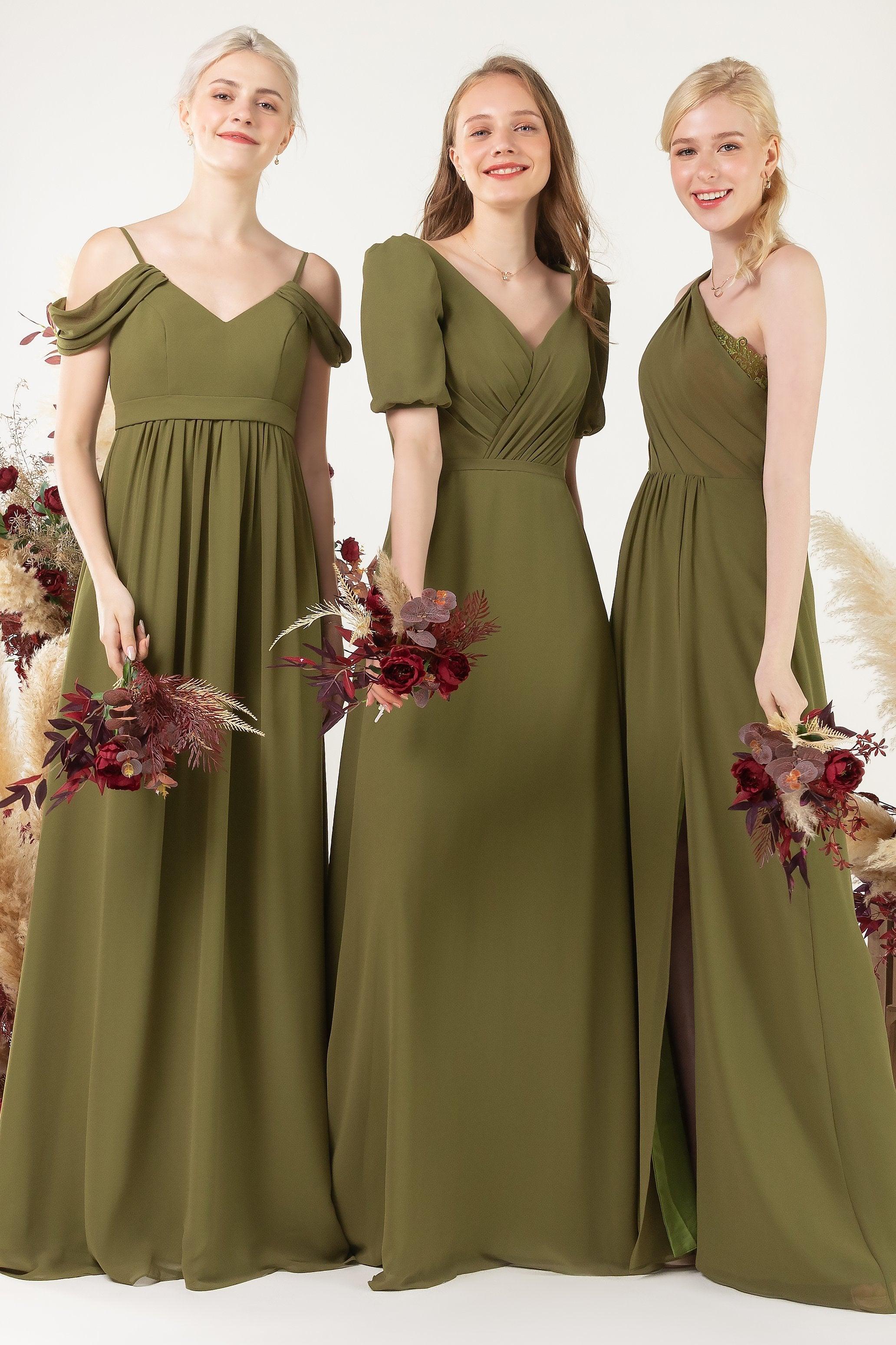 A-Line Floor Length Chiffon Bridesmaid Dress CB0476