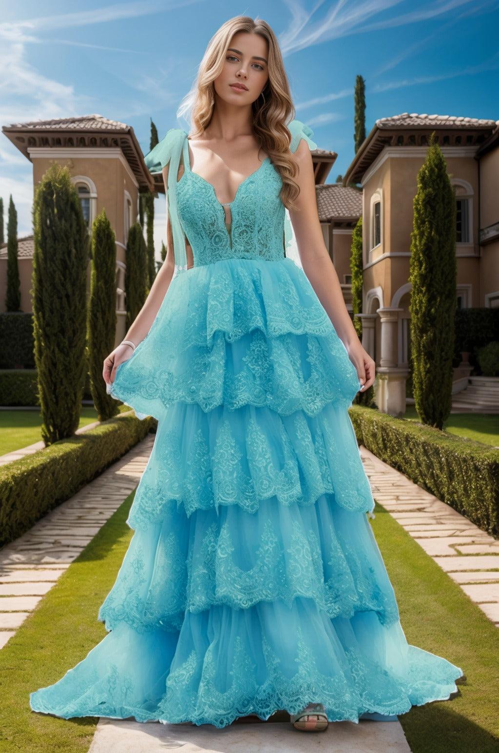 Ball Gown Sweep-Brush Train Tulle Prom Dress CS0461