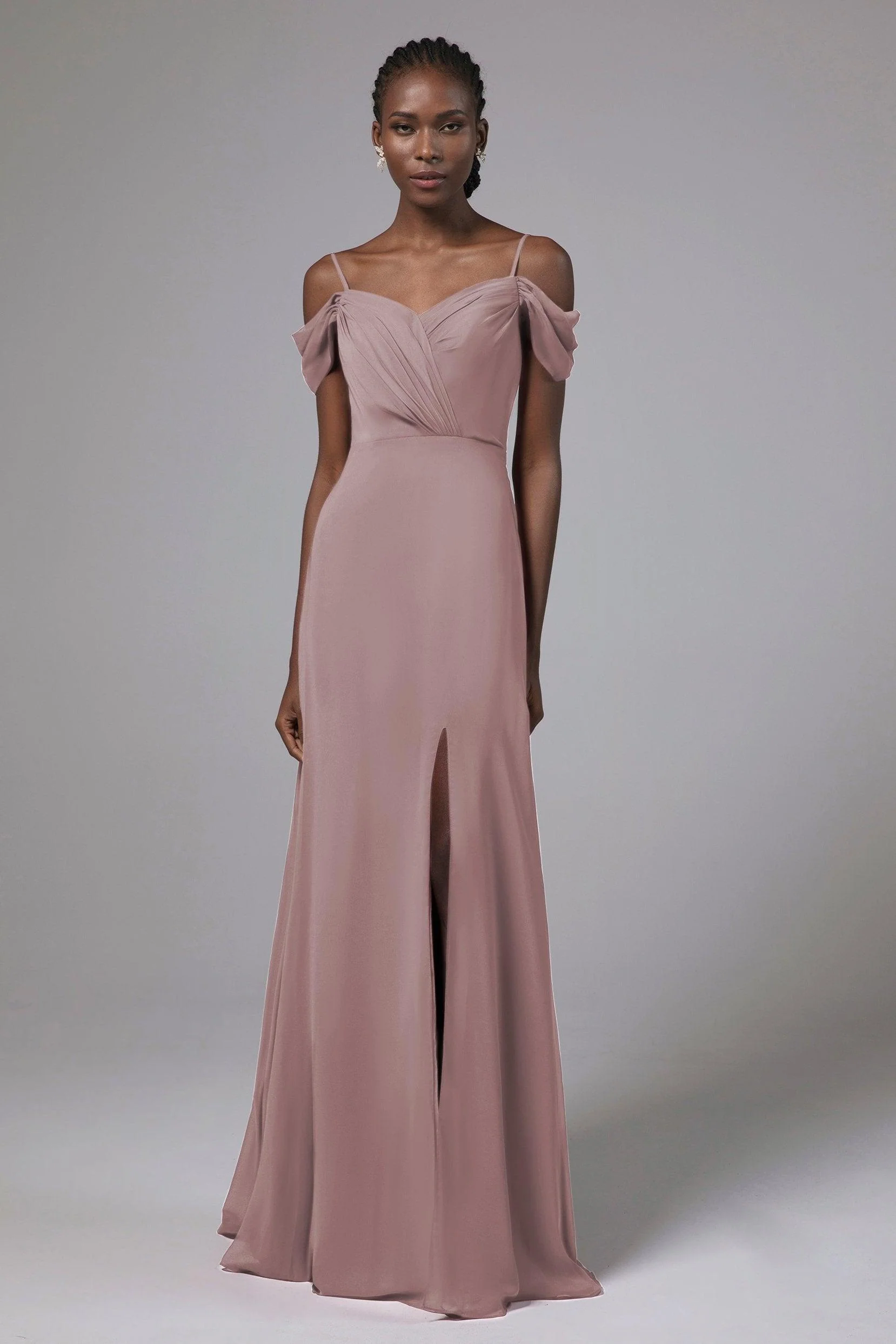 A-Line Floor Length Chiffon Bridesmaid Dress Formal Dresses CB0412CR