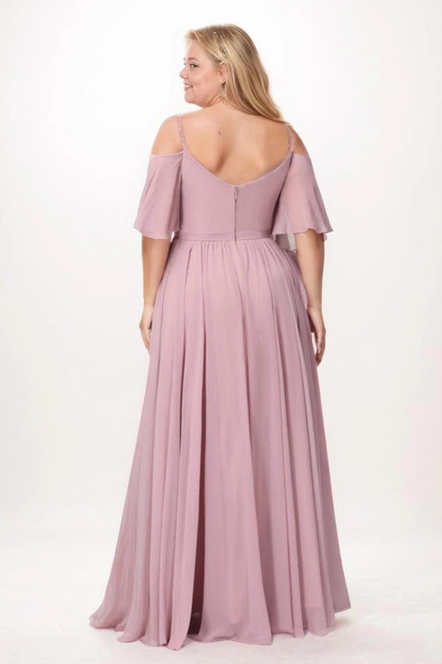 A-Line Maxi Chiffon Bridesmaid Dress CB0775