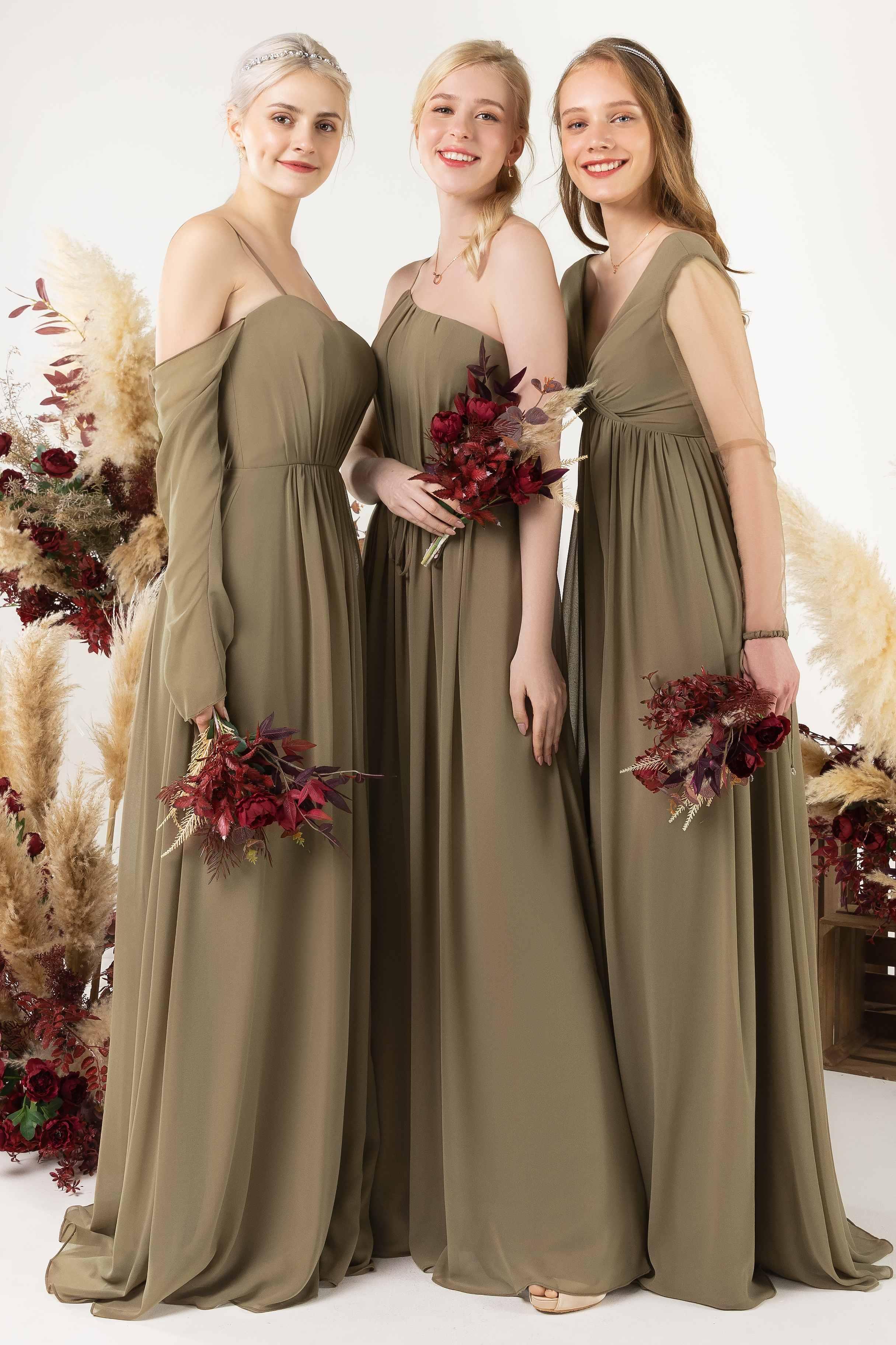 A-Line Floor Length Chiffon Bridesmaid Dress CB0462