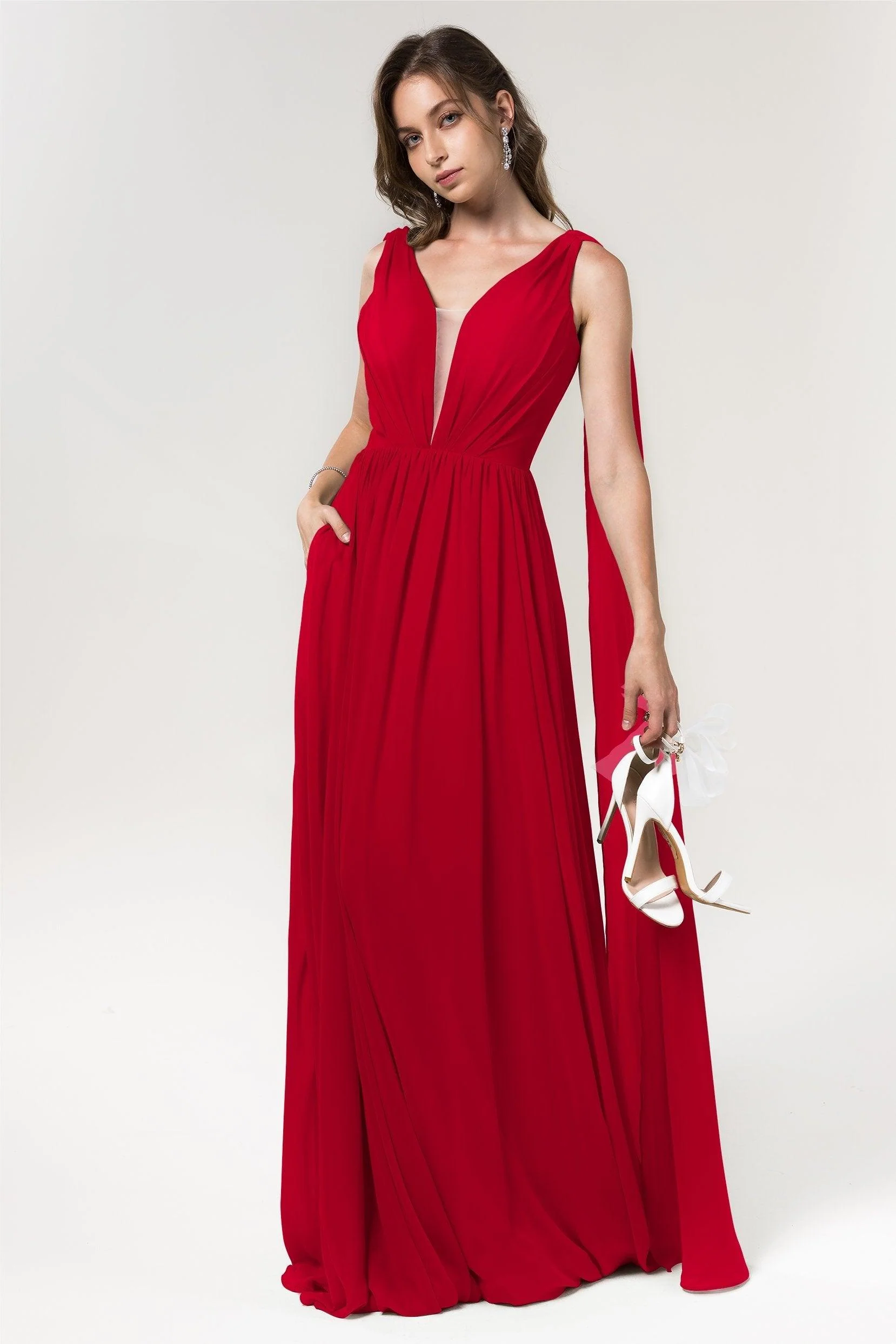 A-Line Floor Length Chiffon Bridesmaid Dress Formal Dresses CB0565