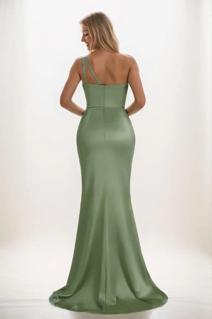 Trumpet Bridesmaid Dress with Split and Sweep Train CB0793