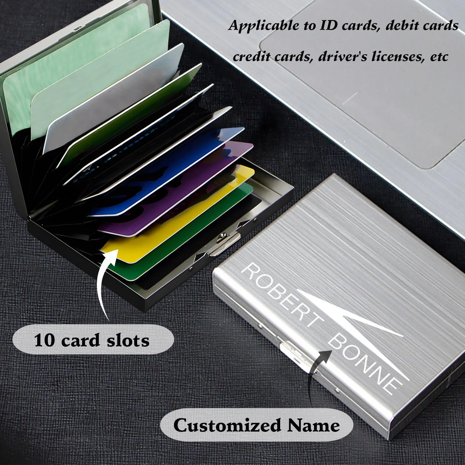 Personalized name metal card bag driver's license bank card bag 807969072023