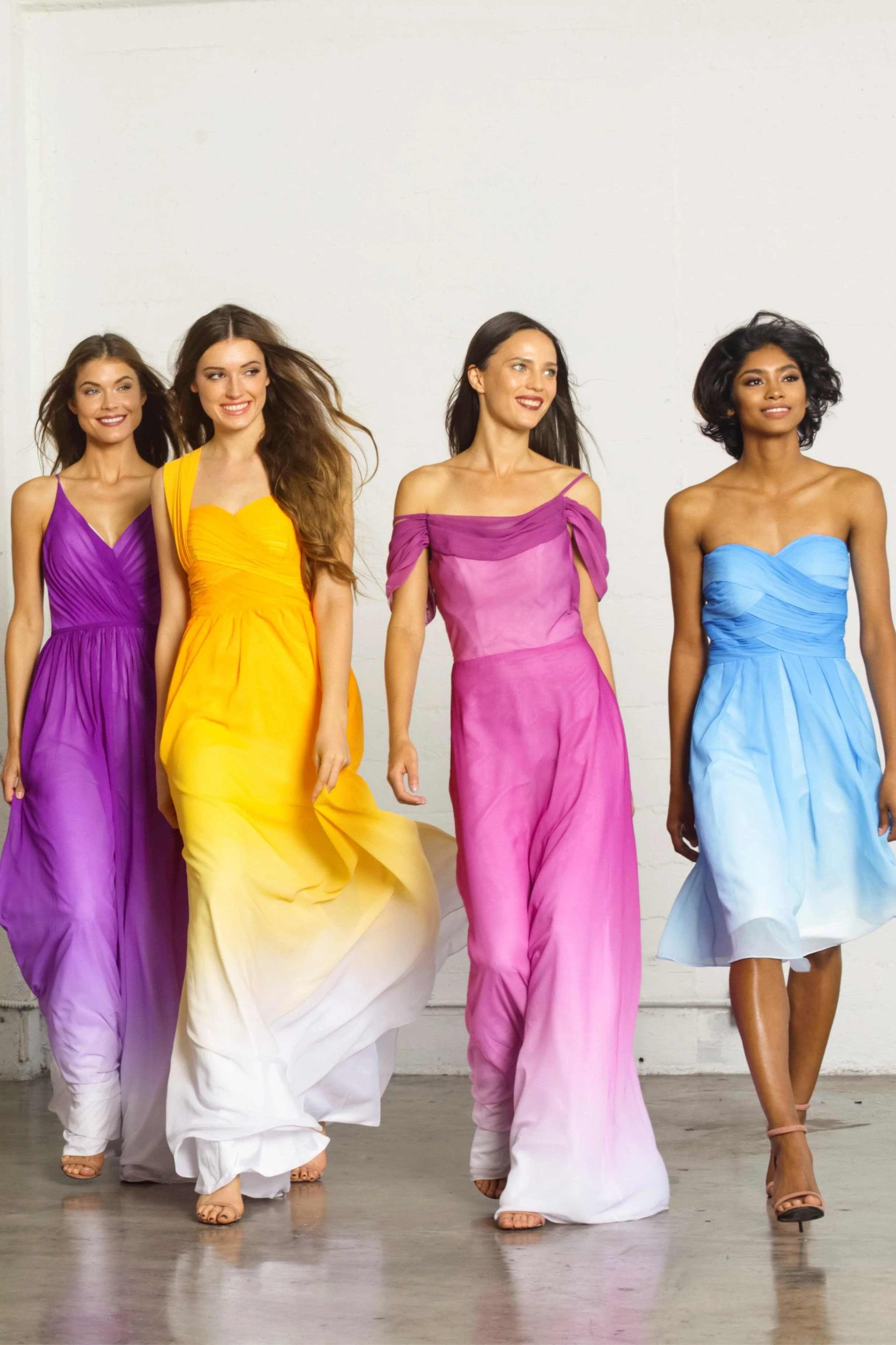 Sheath-Column Floor Length Chiffon Ombre Dress COZF17012