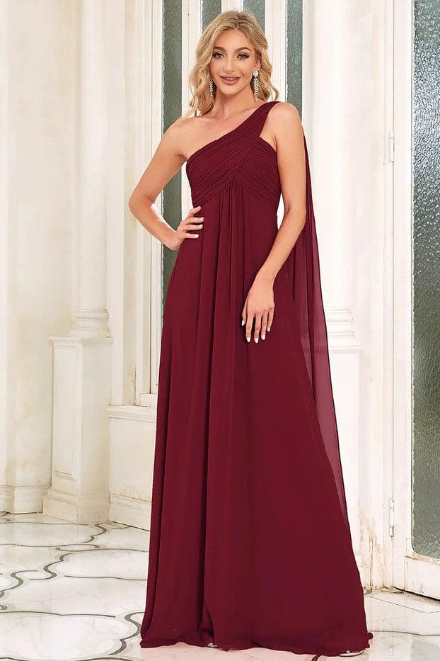 A-Line Floor Length Chiffon Bridesmaid Dress CB0699
