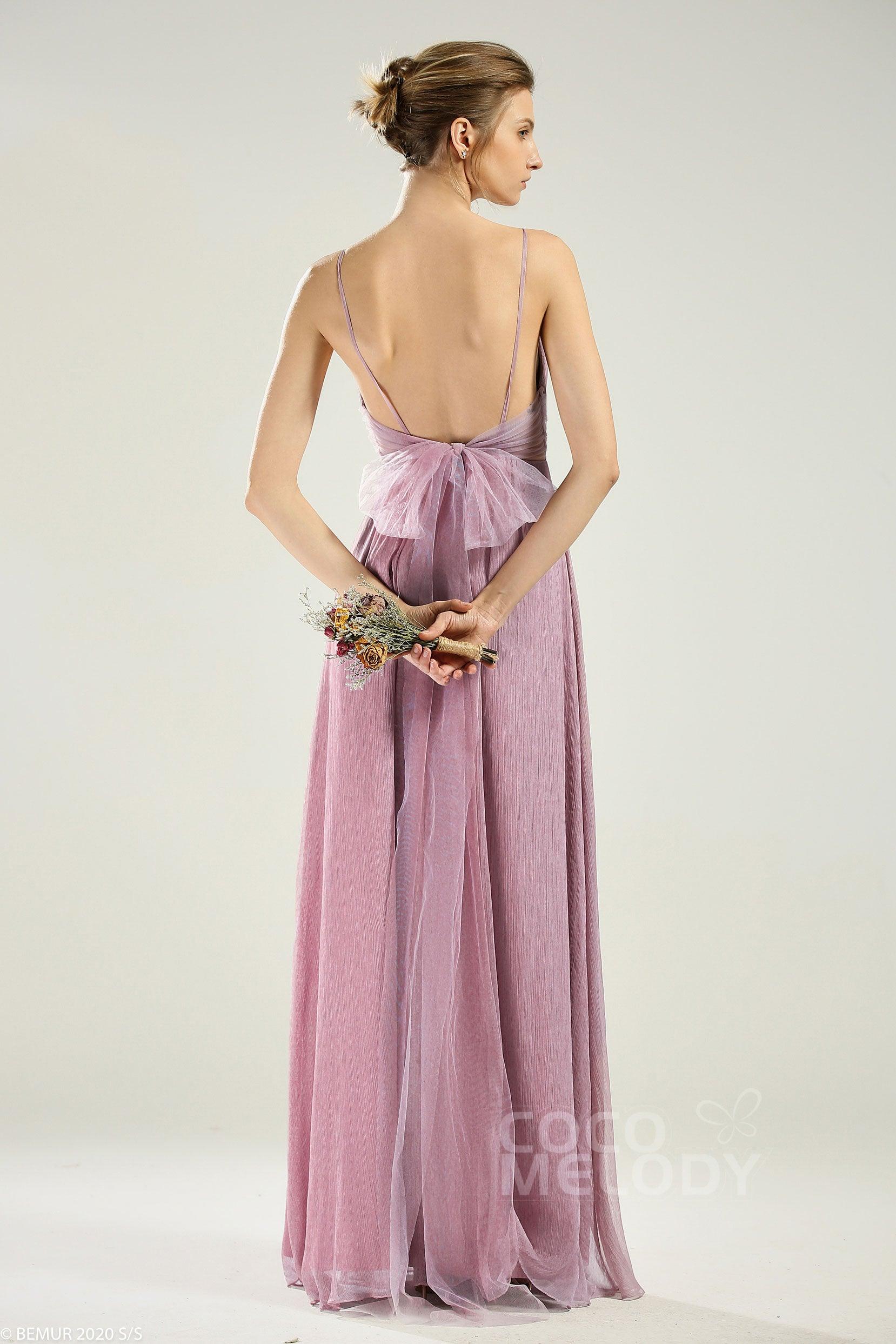 A-Line Floor Length Chiffon Bridesmaid Dress CB0640