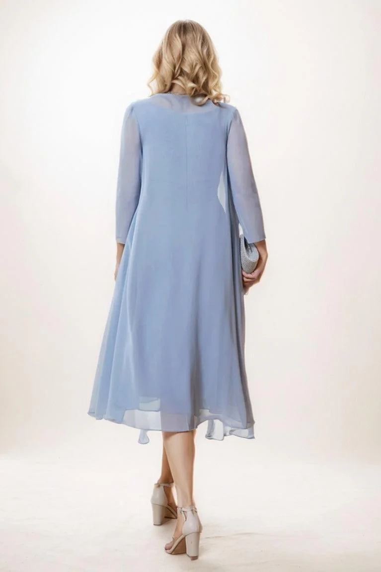 A-Line Midi Chiffon Mother Of The Bride Dress CM0291