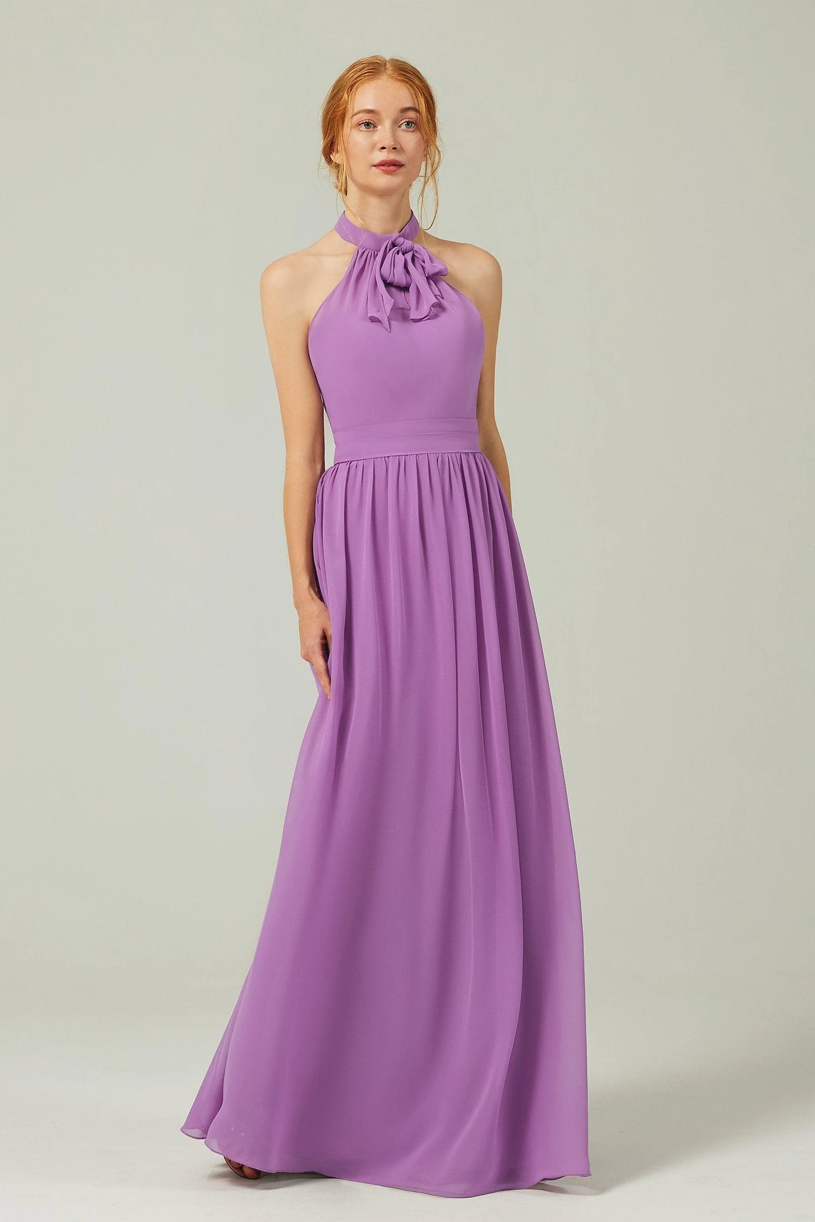 A-Line Floor Length Chiffon Bridesmaid Dress CB0295