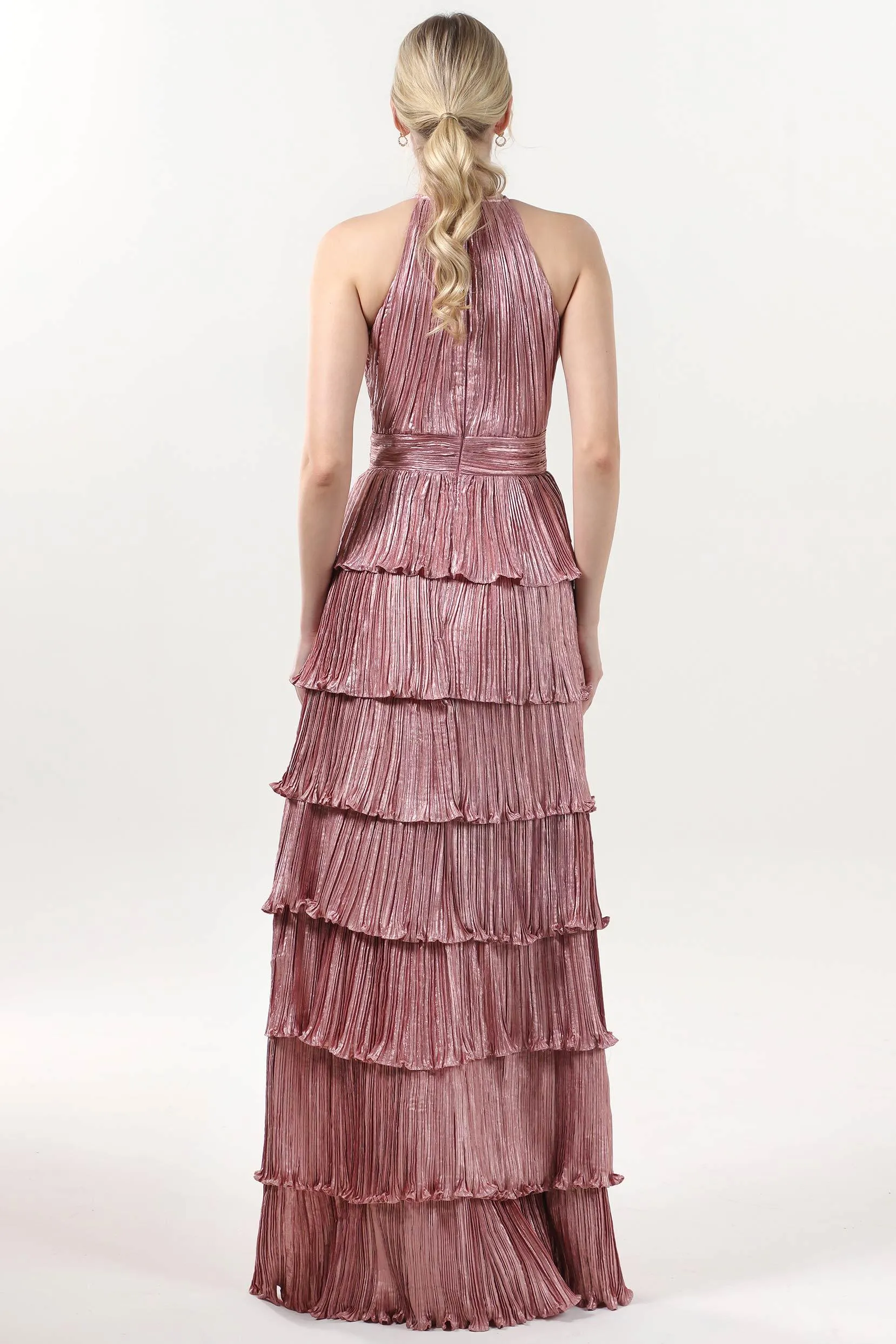 A-line Maxi Metallic Formal Dress CS0652