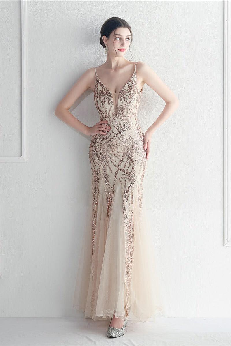 Trumpet-Mermaid Floor Length Sequins Dress 721888960721