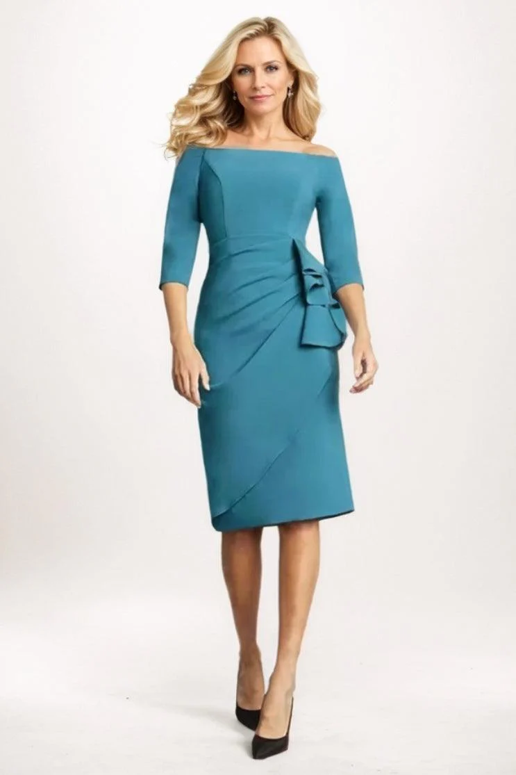 Sheath Midi Luxe Satin Mother Of The Bride Dress CM0309