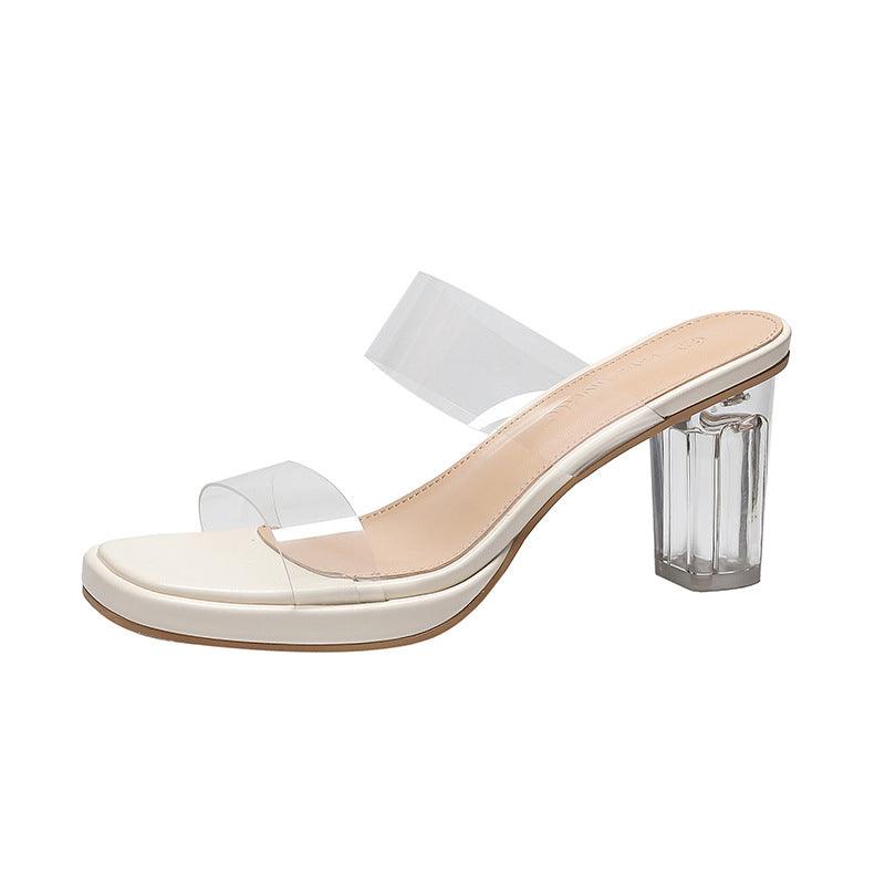 Round Crystal Block Heel Sandals 717951821802