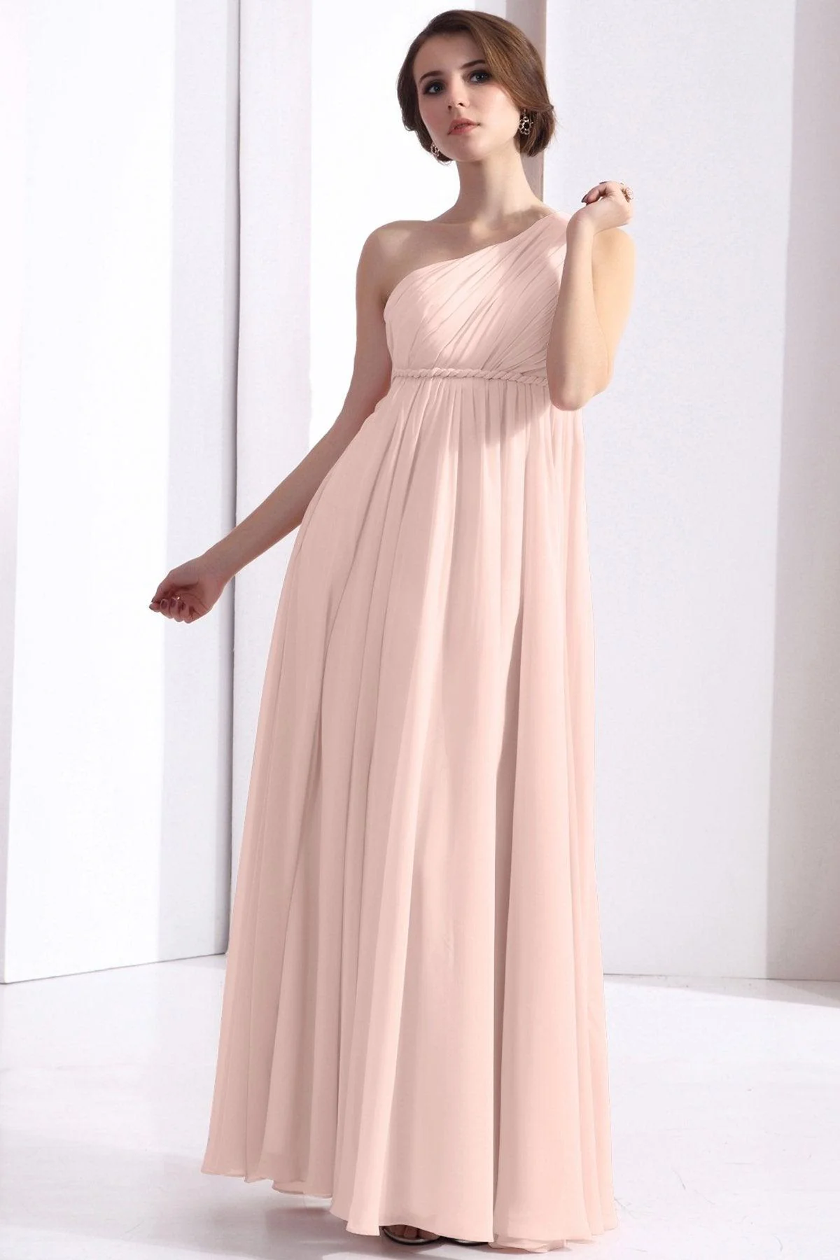 Sheath Floor Length Chiffon Bridesmaid Dress COSF1300D