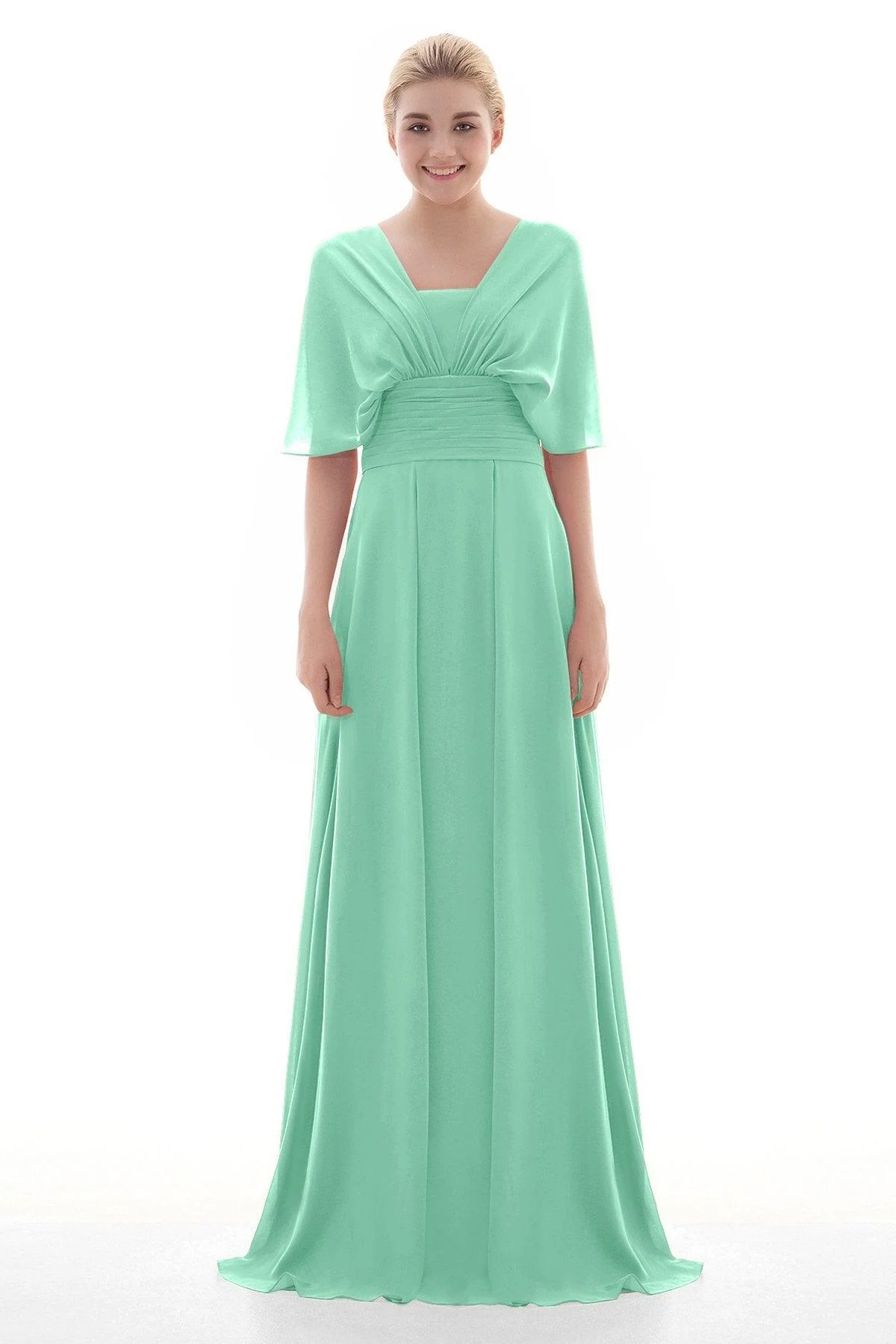 Sheath Floor Length Chiffon Bridesmaid Dress JOZF15001