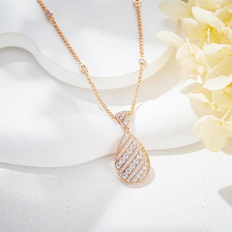 Drop necklace gold-plated full drill collarbone chain 800621951236