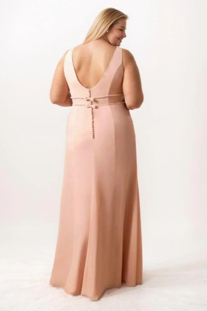 Sheath-Column Maxi Chiffon Bridesmaid Dress CB0760