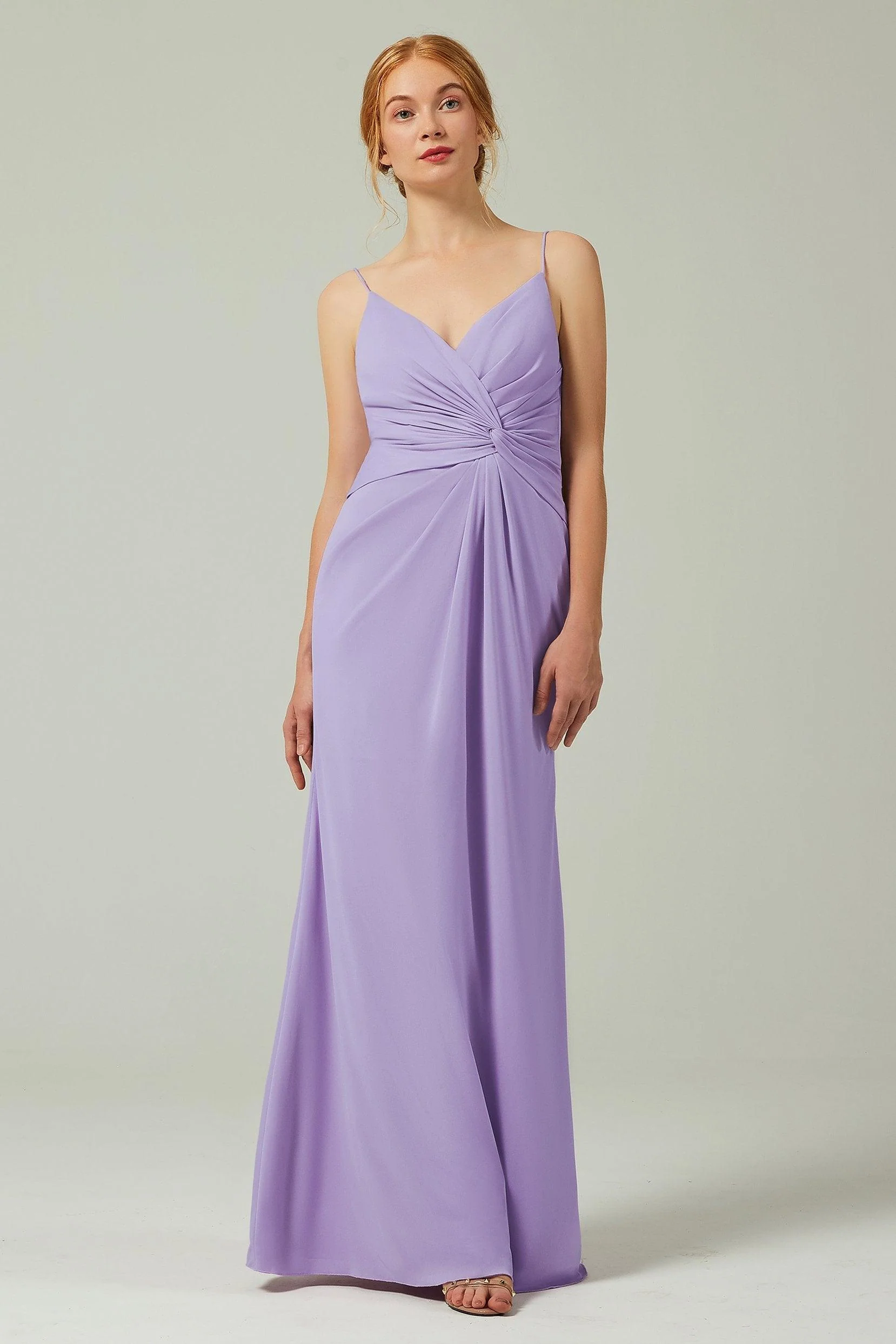 Sheath-Column Floor Length Chiffon Bridesmaid Dress CB0350