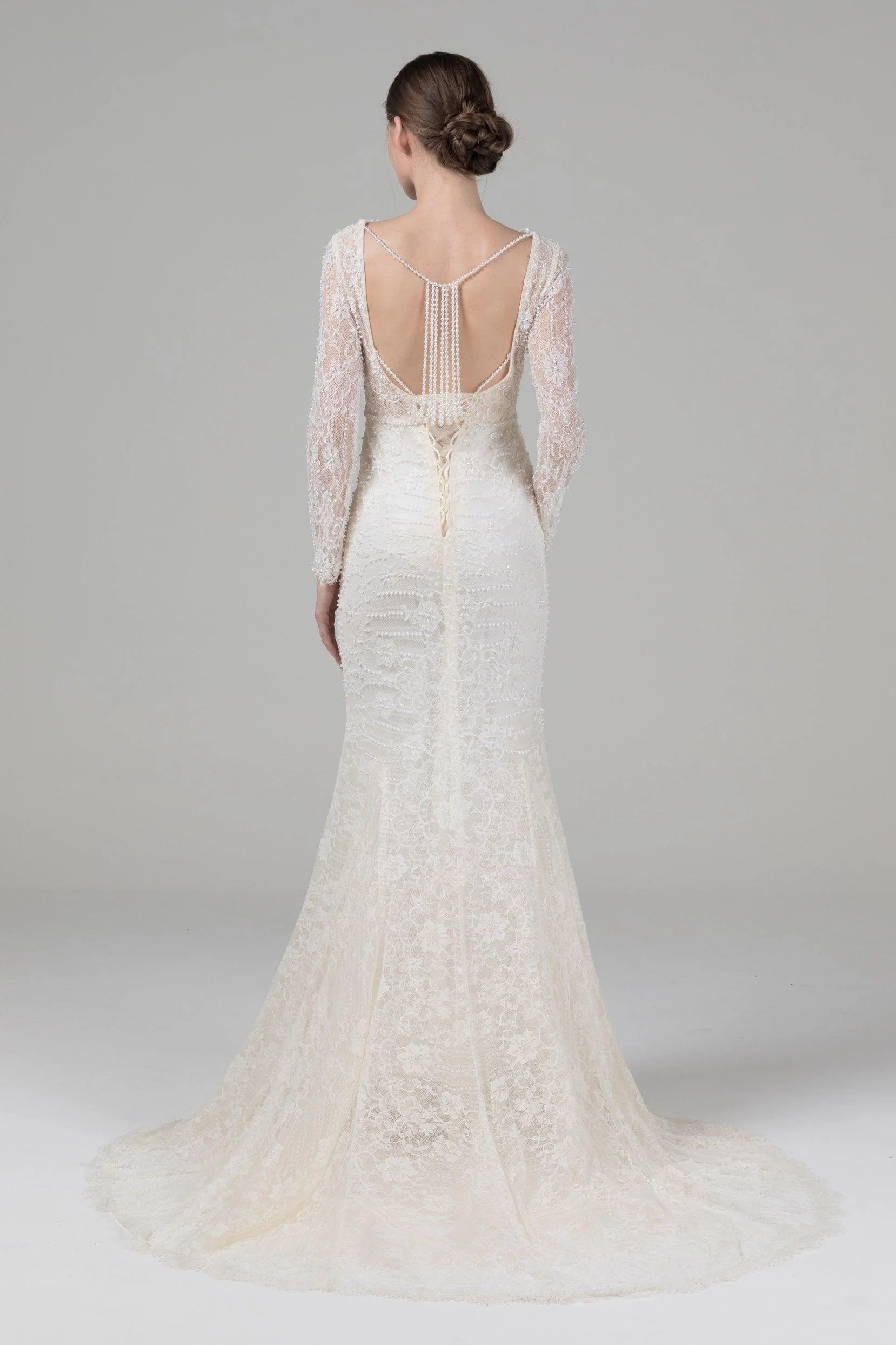 Mermaid Court Train Lace Wedding Dress CW2579