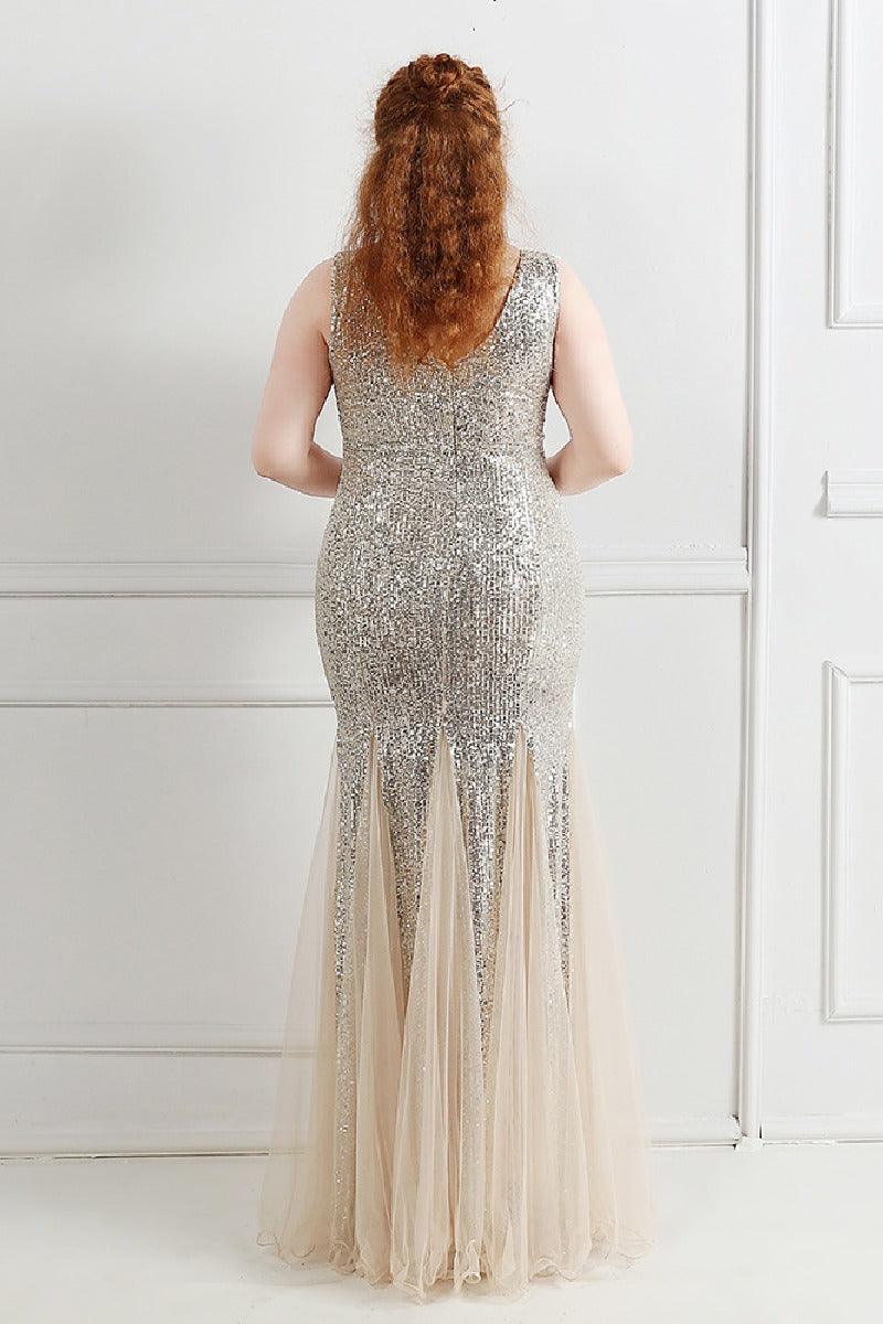 Sheath-column floor length sequined dress 646647576334