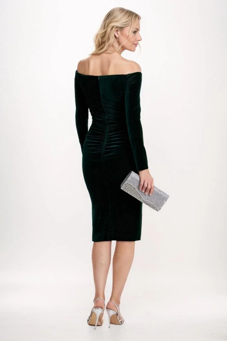 Sheath Midi Velvet Mother Of The Bride Dress CM0268