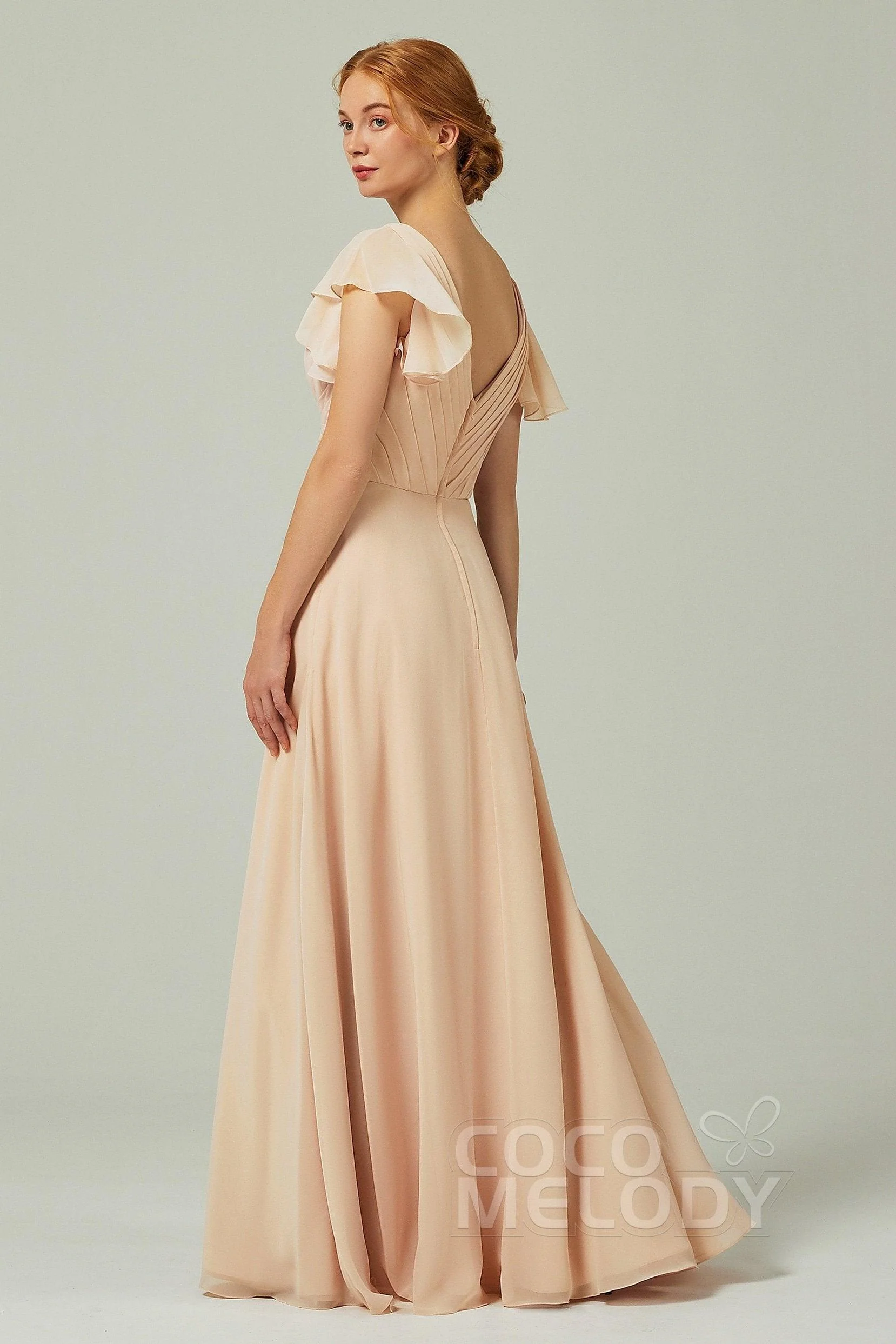 A-Line Floor Length Chiffon Bridesmaid Dress CB0302PS