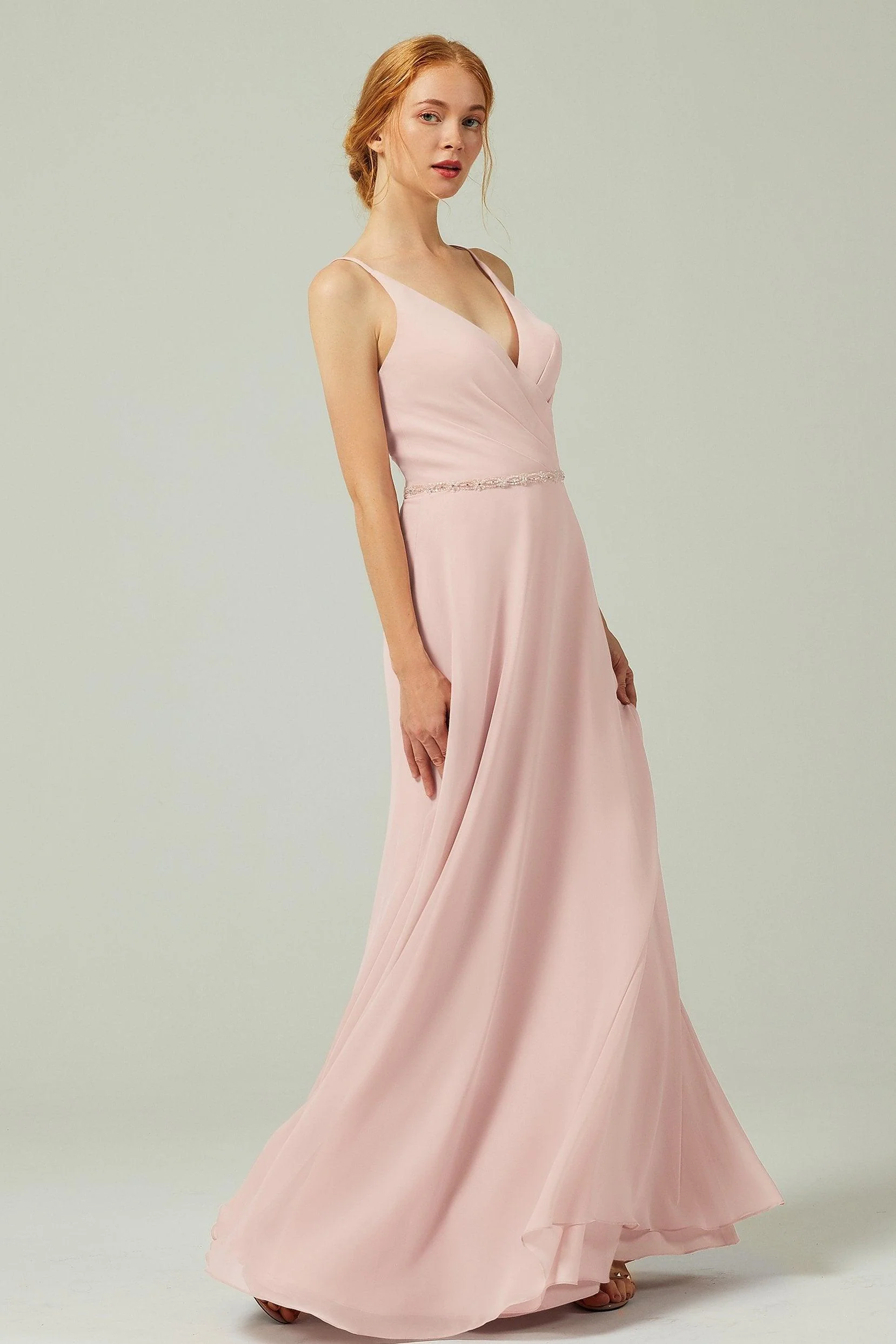 A-Line Floor Length Chiffon Bridesmaid Dress CB0303
