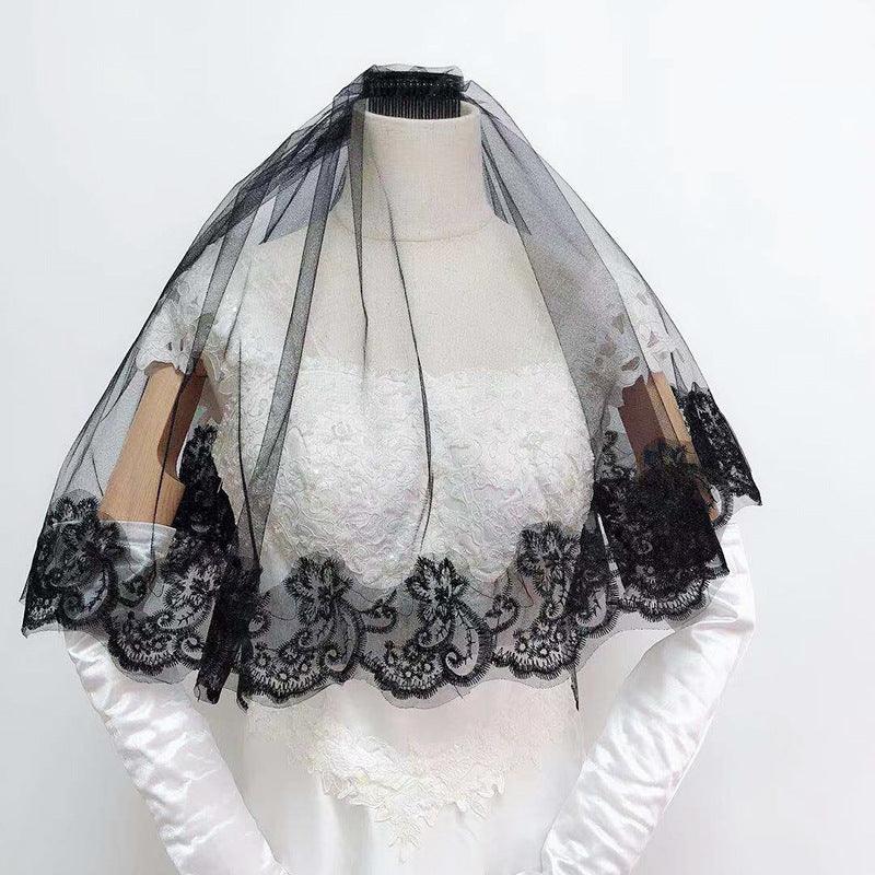 Black lace veil 583460859475