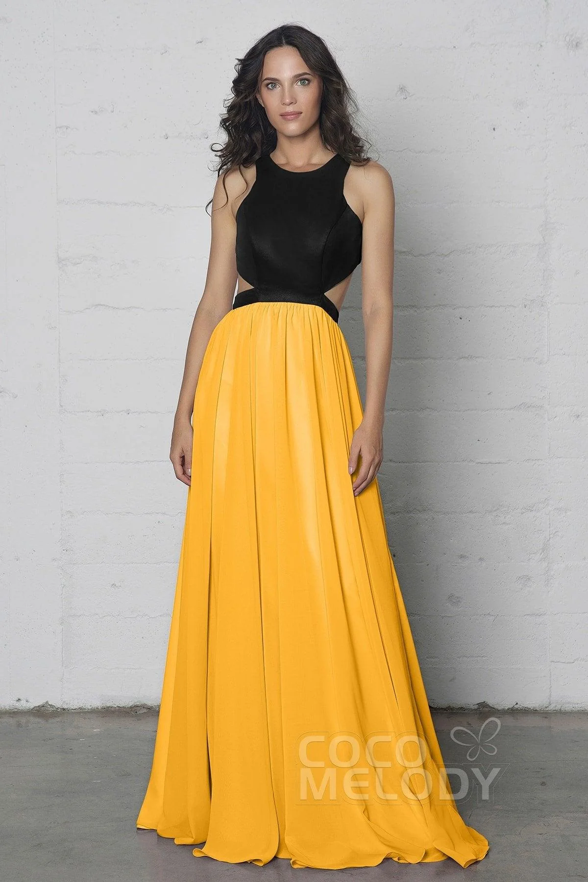Sheath-Column Floor Length Chiffon Dress COZF17004