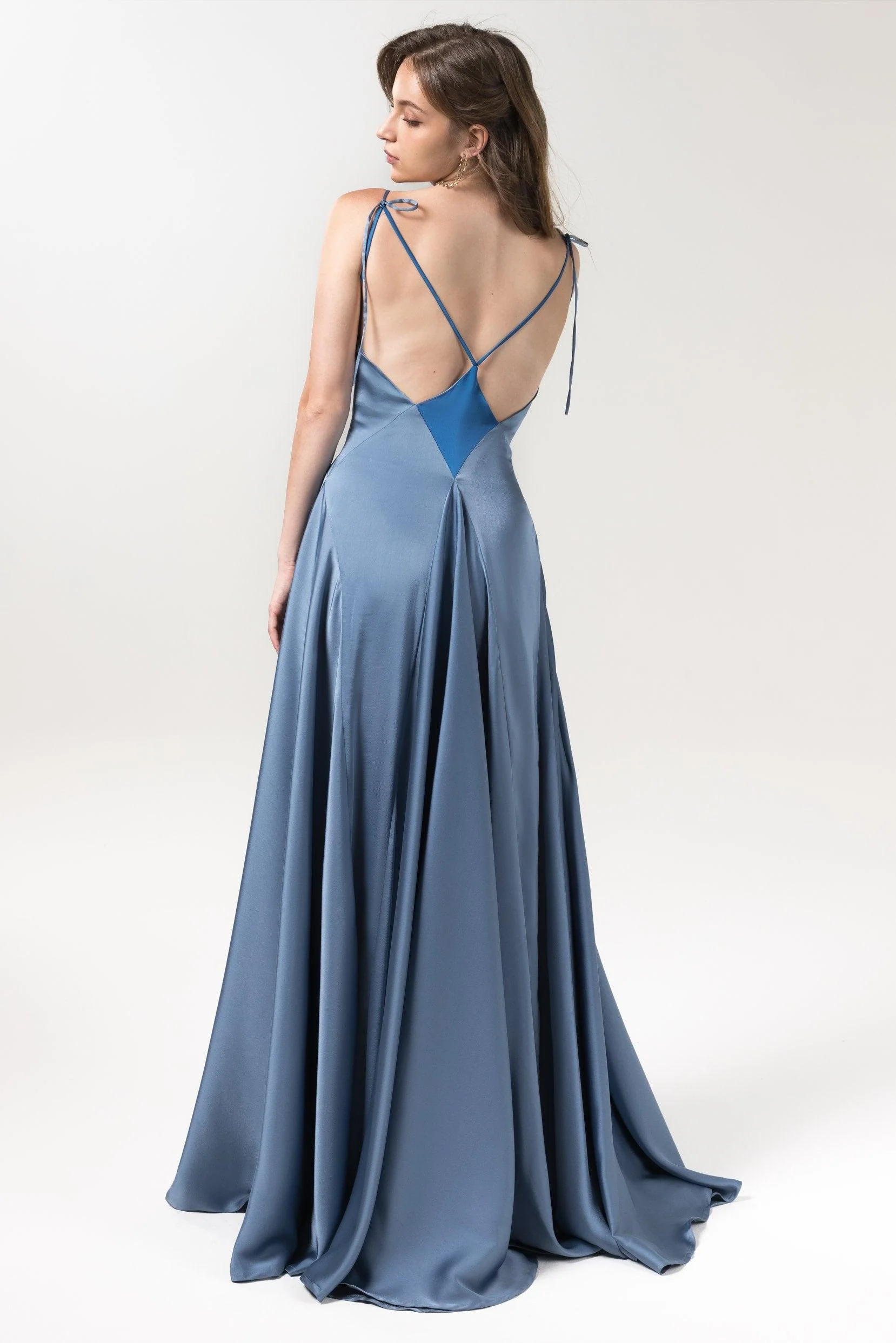 A-Line Floor Length Luxe Satin Bridesmaid Dress Formal Dresses CB0591CR