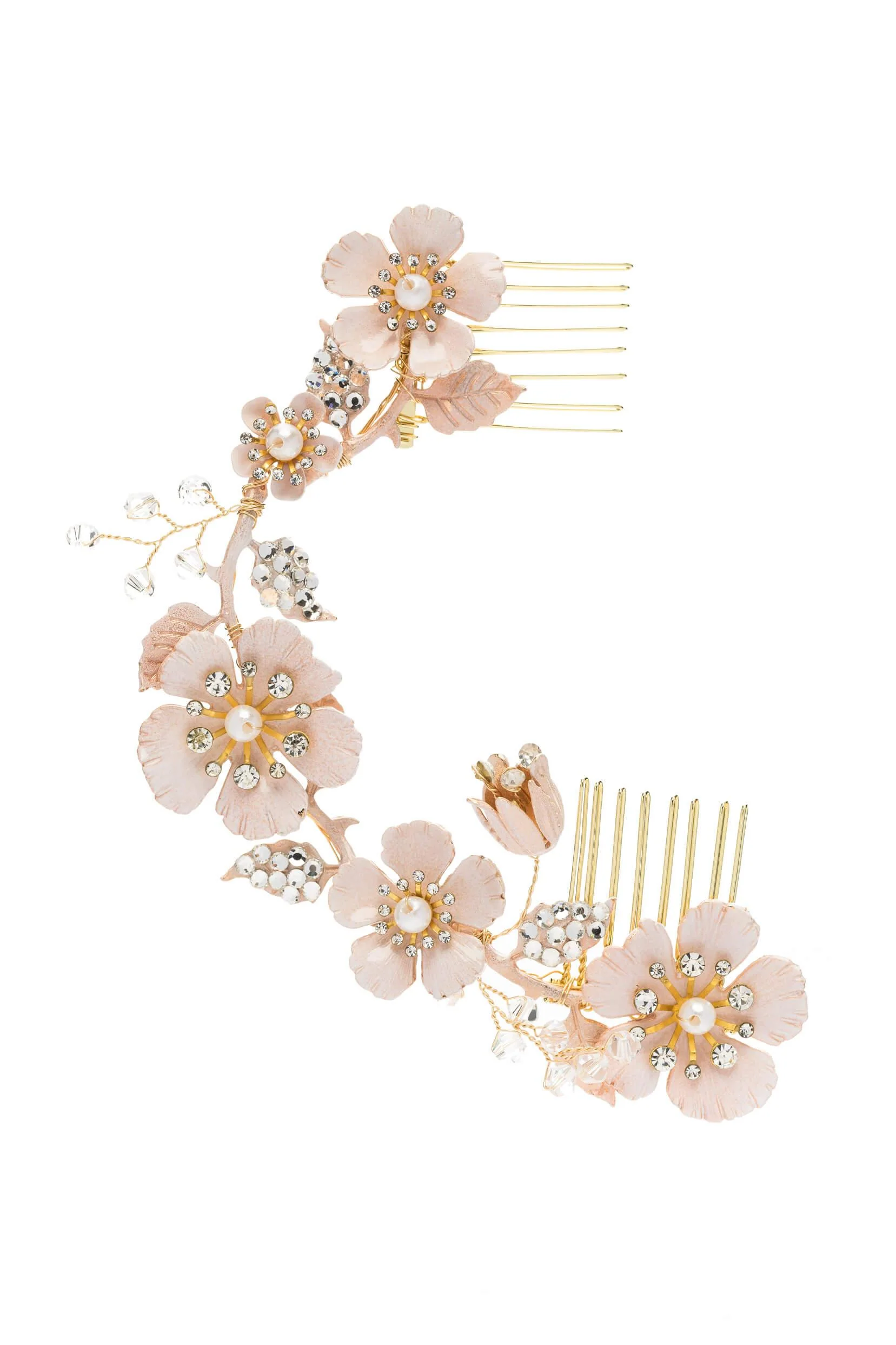 Alloy Hair Combs with Pearl Rhinestone CH0382