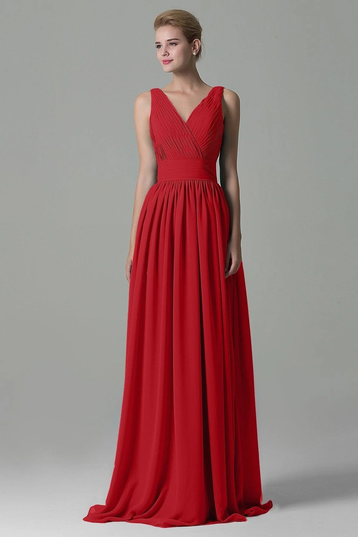 Sheath Floor Length Chiffon Bridesmaid Dress COAF1500A